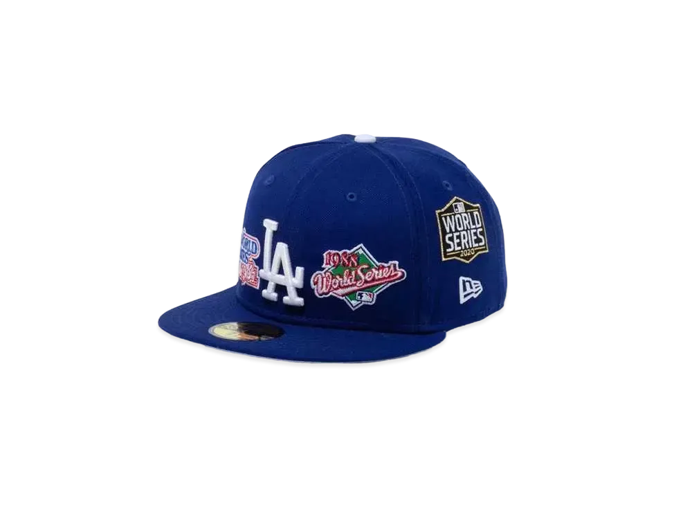 NEW ERA 59Fifty World Champions Los Angeles Dodgers Gray Under Visor "Blue"