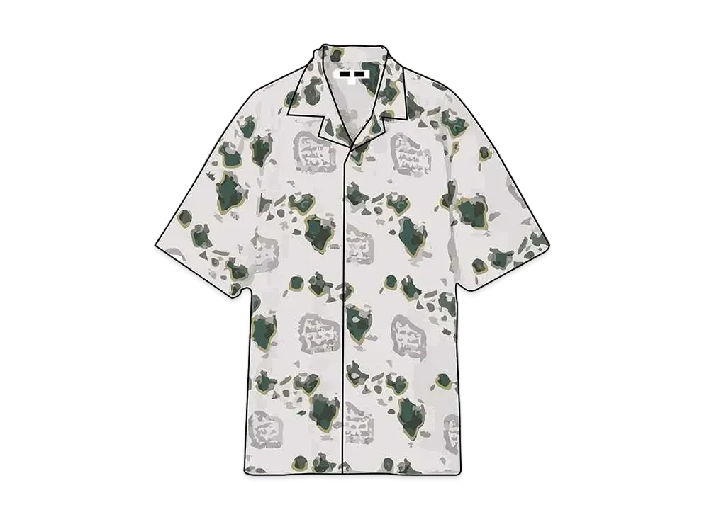 Uniqlo Heather Brown Open Collar Shirt "Off White"