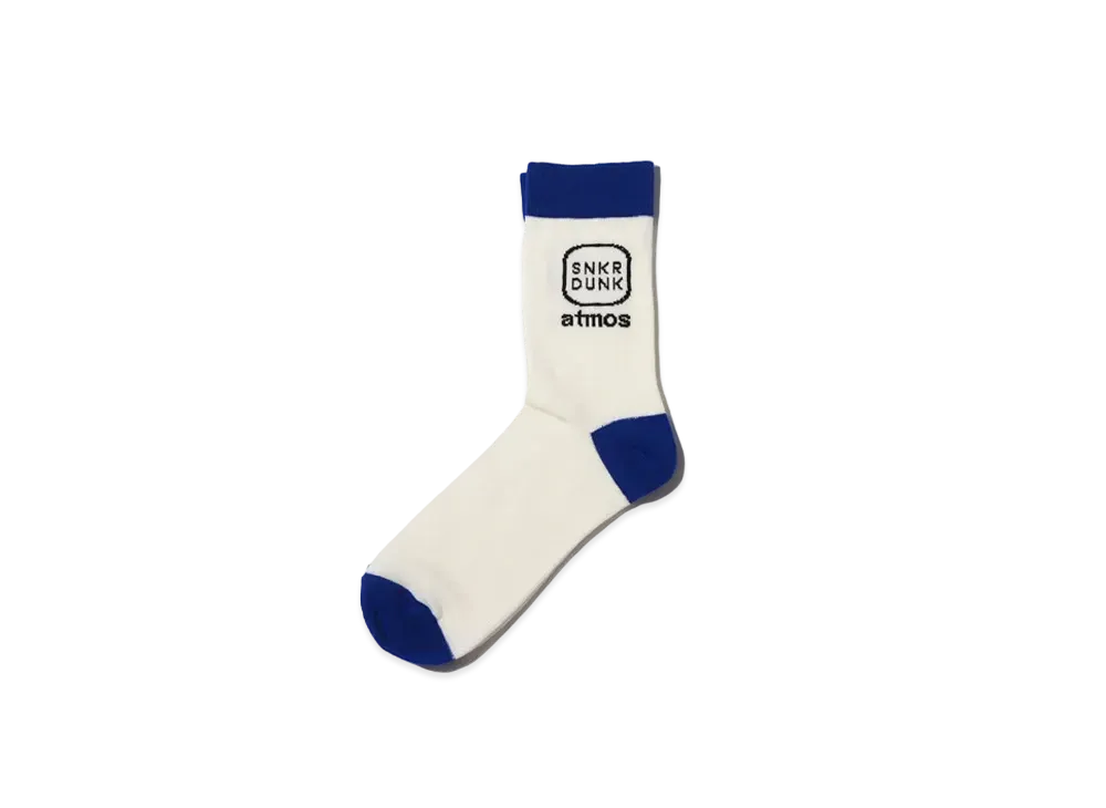 SNKRDUNK × atmos Socks "White/Blue"