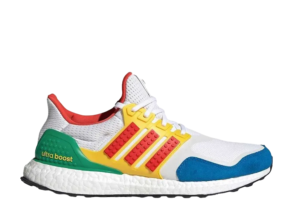 LEGO × adidas Ultra Boost DNA "Footwear White/Red/Shock Blue"