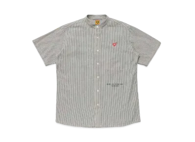 HUMAN MADE STRIPE STAND COLLAR S/S SHIRT "Grey"