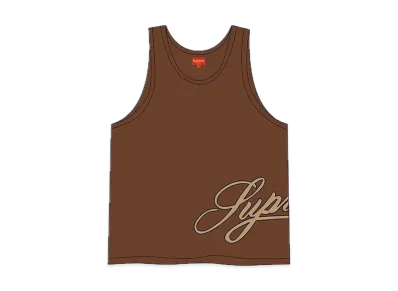 Supreme Mesh Script Tank Top "Brown"