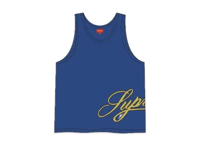 Supreme Mesh Script Tank Top "Blue"