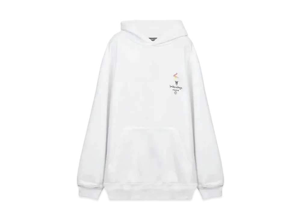 【BALENCIAGA】 ホワイト パーカー オリンピック BALENCIAGA】 ホワイト パーカー オリンピック