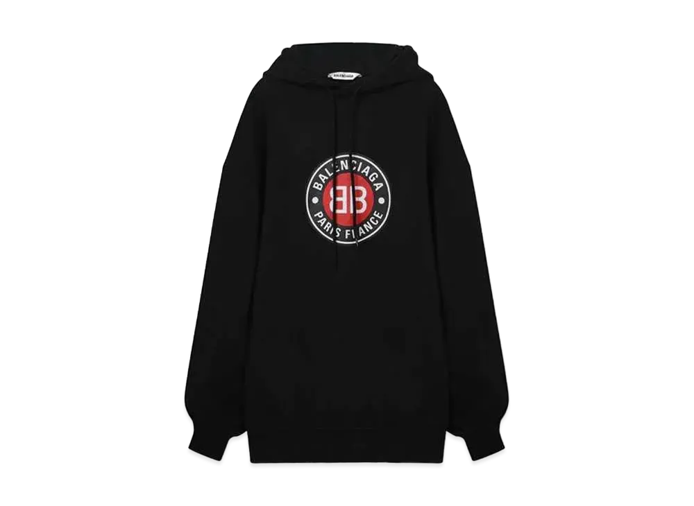 BALENCIAGA Paris France Print Hoodie "Black"
