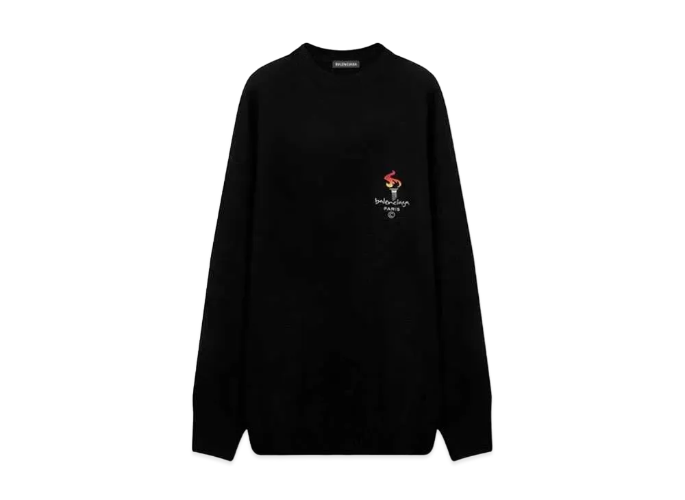 BALENCIAGA Paris Crewneck Sweater "Black"