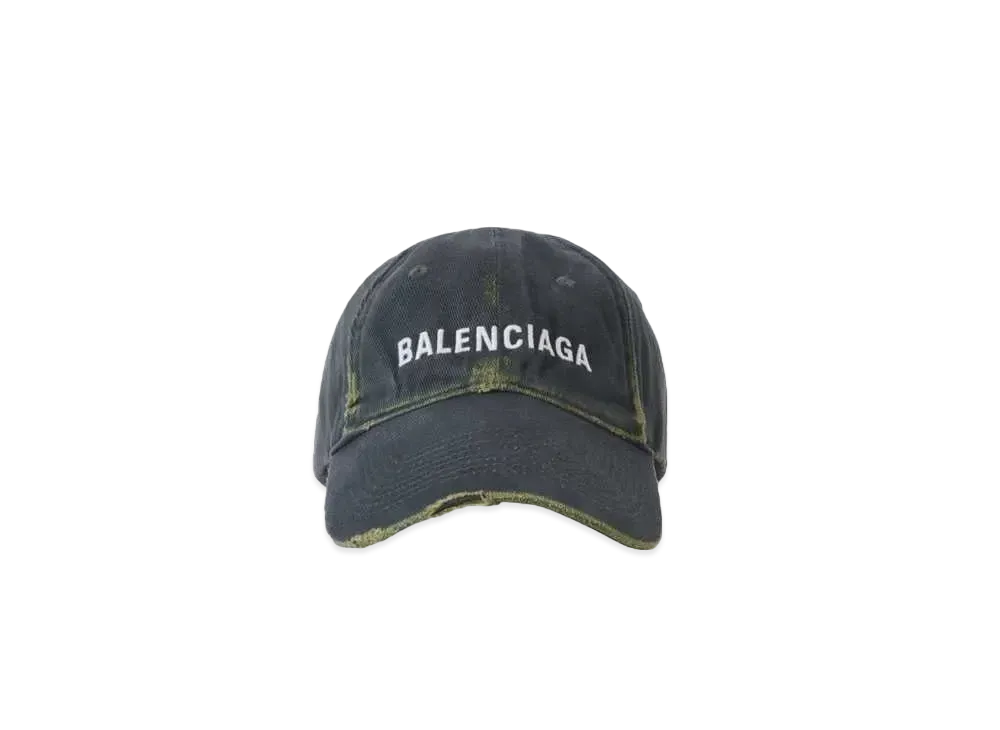 BALENCIAGA Logo Damage Cap "Green"
