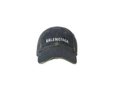 BALENCIAGA Logo Damage Cap "Green"