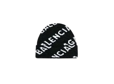 BALENCIAGA Allover Logo Hat "Black"