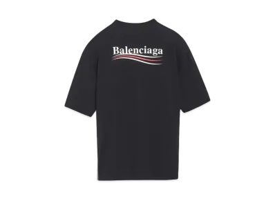 BALENCIAGA Political Campaign Logo Oversize T-shrit "Black"