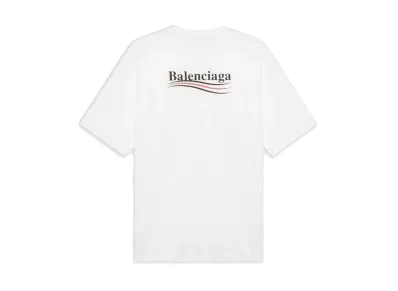 BALENCIAGA Political Campaign Logo Oversize T-shrit "White"