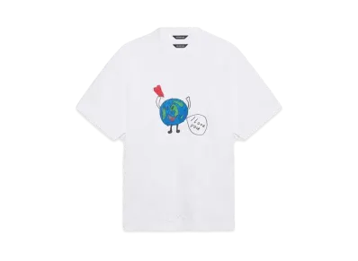 BALENCIAGA Love Earth Flatground Large Fit T-shrit "White"