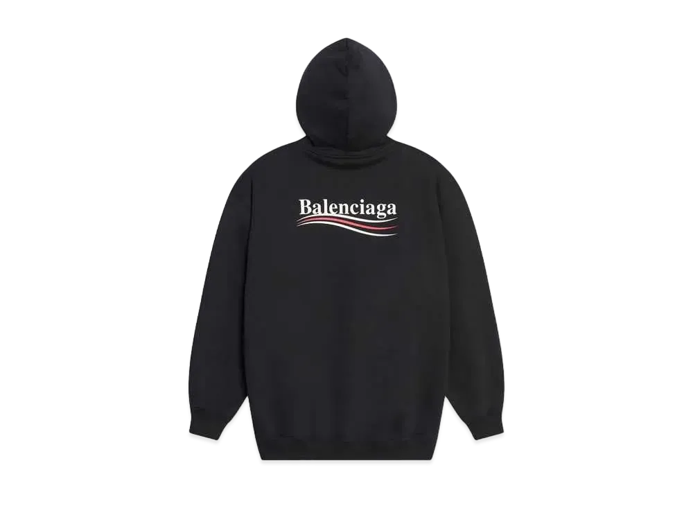 バレンシアガ ロゴ プリント フーディー セーター "ブラック"