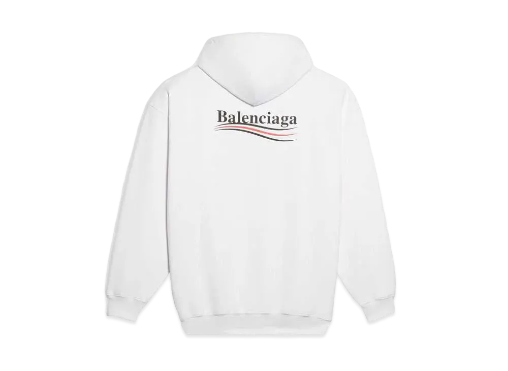 BALENCIAGA Logo Print Hoodie Sweater "White"