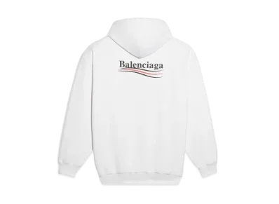 BALENCIAGA Logo Print Hoodie Sweater "White"