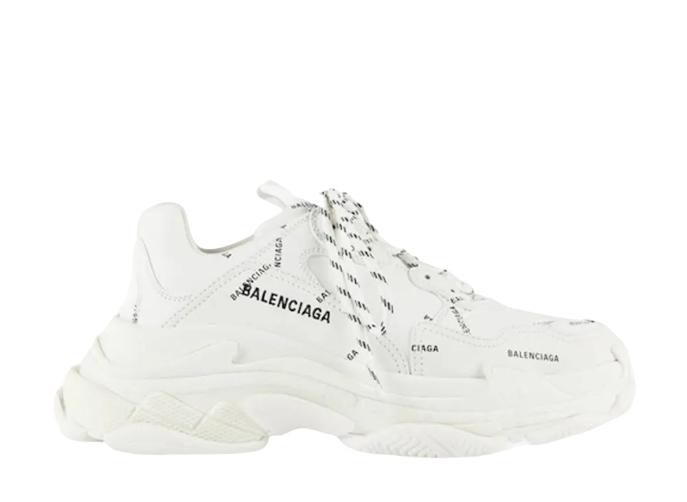 バレンシアガ ウィメンズ トリプルS オールオーバーロゴ "ホワイト"