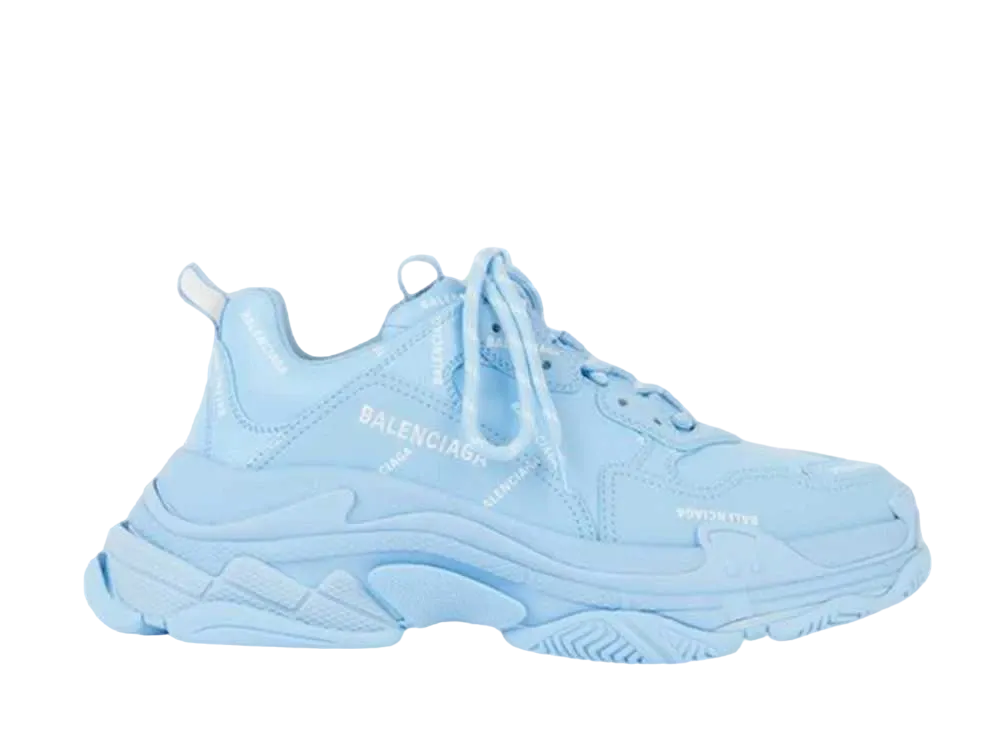 バレンシアガ ウィメンズ トリプルS オールオーバーロゴ "ブルー"