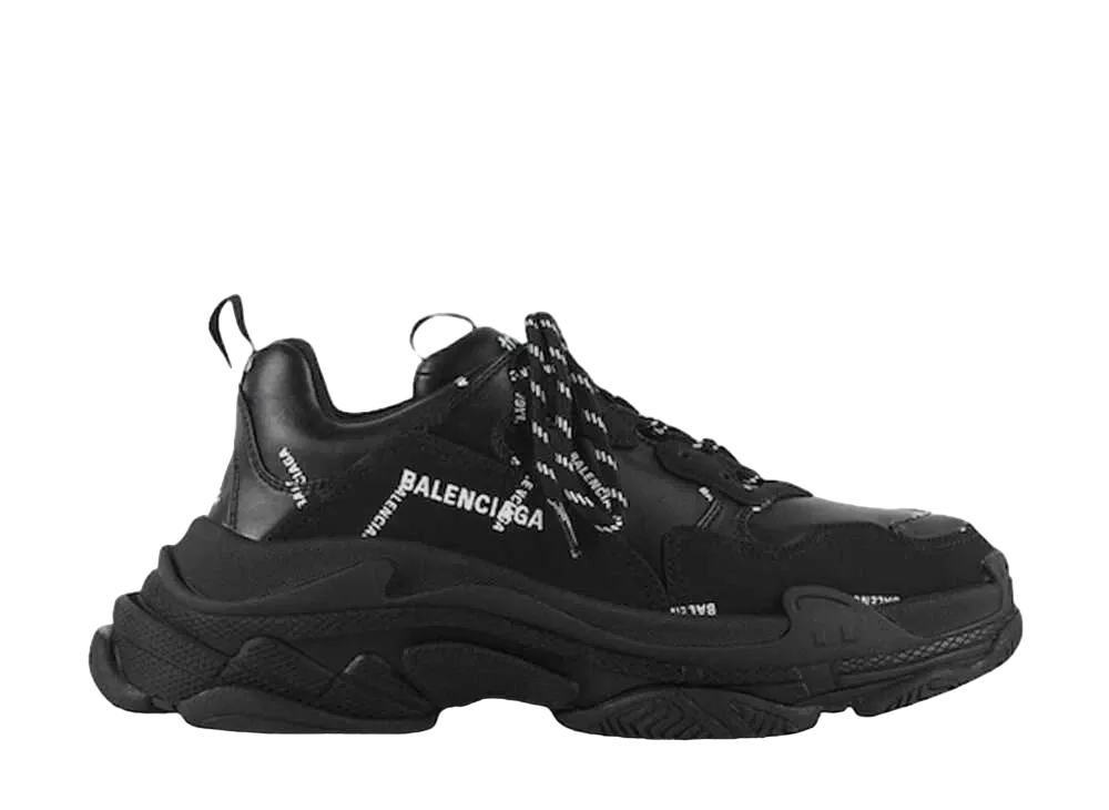 BALENCIAGA Women's TRIPLE S ALLOVER LOGO "BLACK"