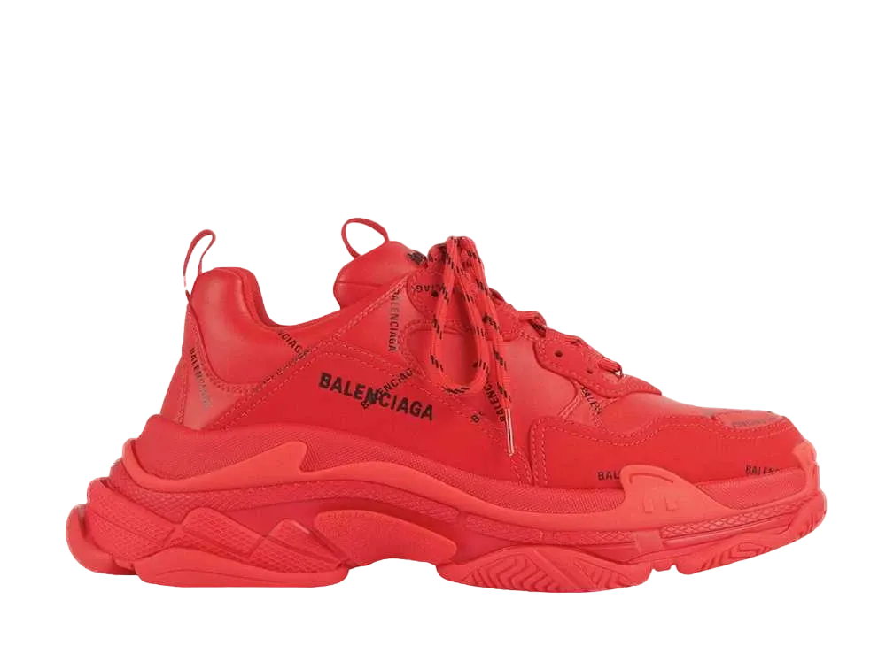 バレンシアガ トリプルS オールオーバーロゴ "レッド"