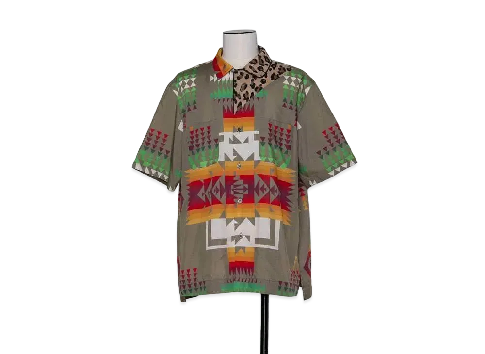 sacai x PENDLETON Archive Print Mix Shirt "Beige"