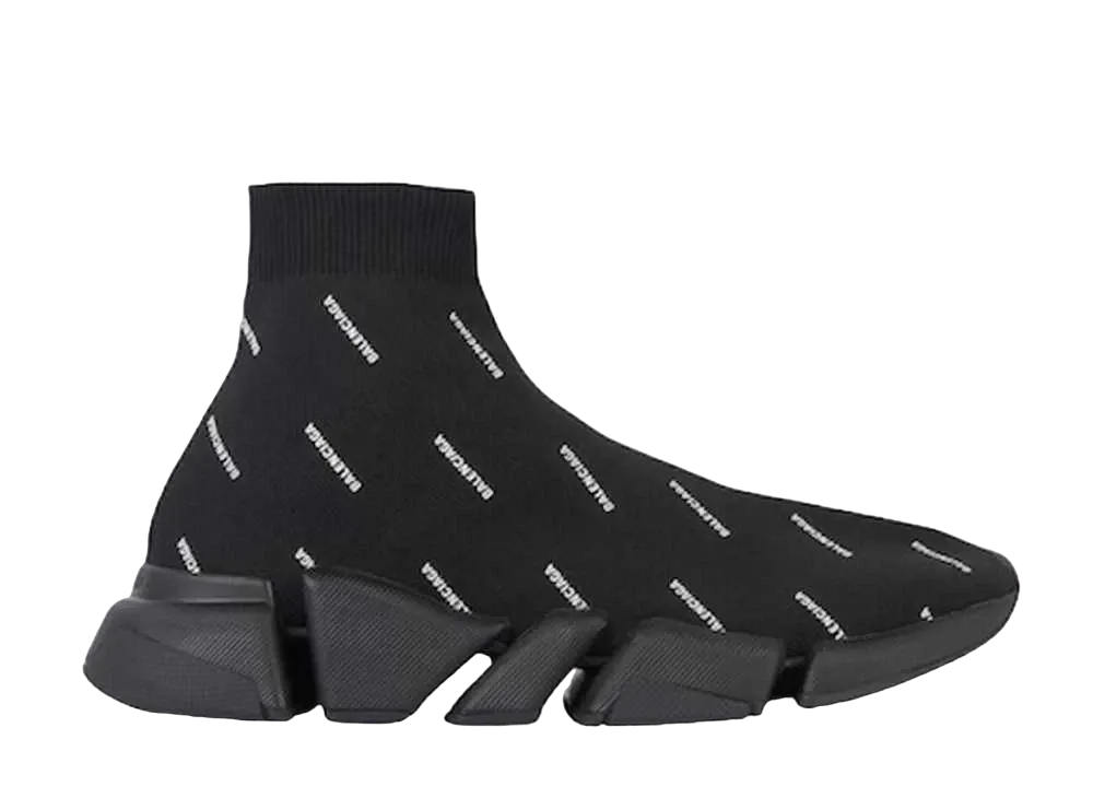 バレンシアガ ウィメンズ スピード 2.0 オールオーバーロゴ "ブラック"