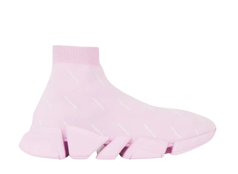 バレンシアガ ウィメンズ スピード 2.0 オールオーバーロゴ "ピンク"