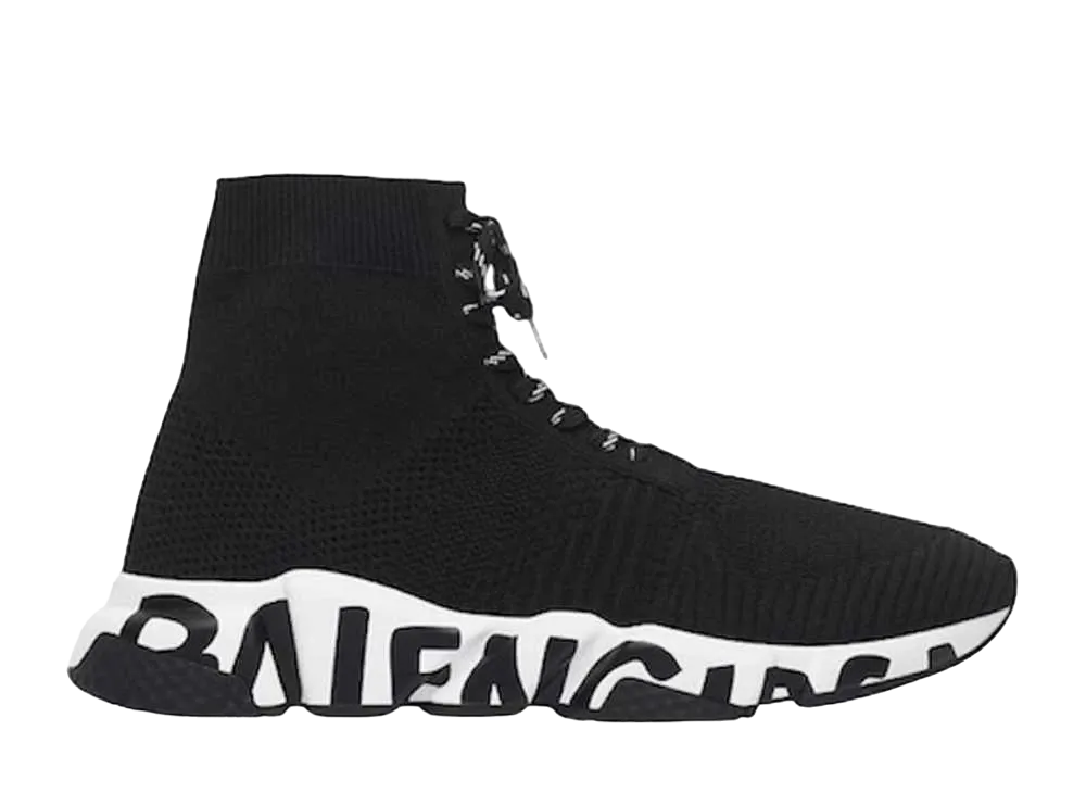  バレンシアガ スピード レースアップ グラフィティ "ブラック"