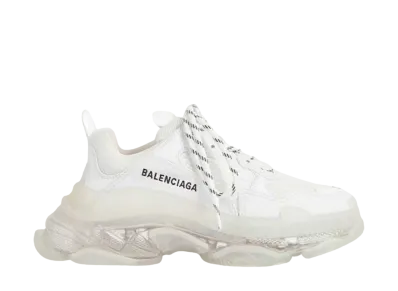 BALENCIAGA Women's TRIPLE S SNEAKERS CLEAR SOLE "WHITE"