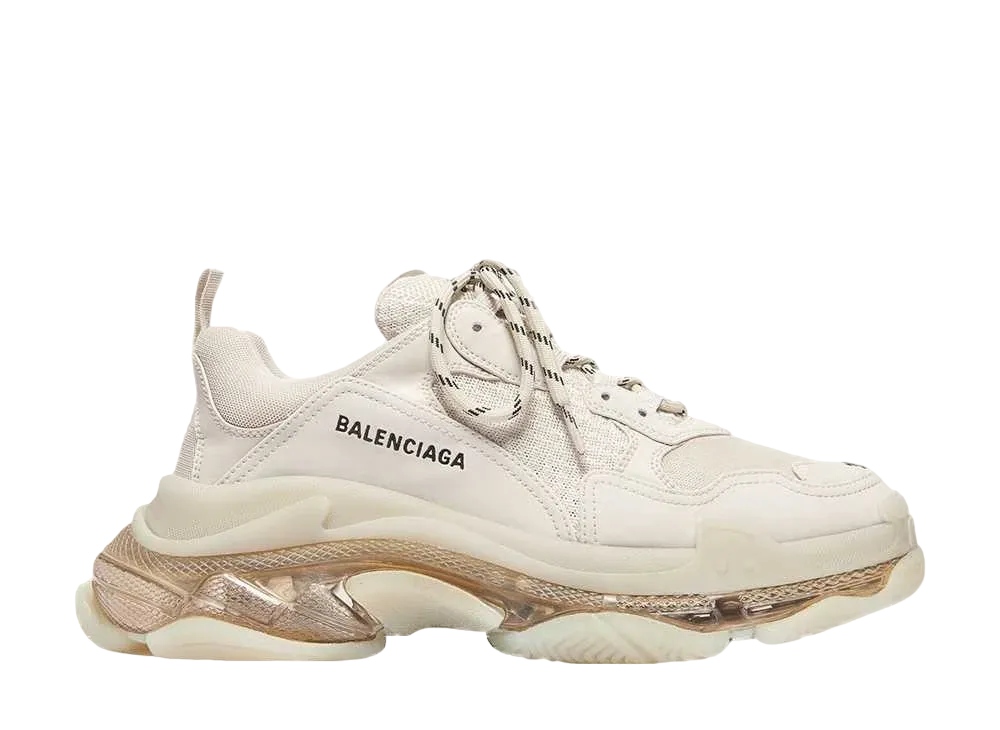 バレンシアガ ウィメンズ トリプルS クリアソール "ベージュ"