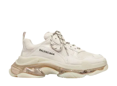 BALENCIAGA Women's TRIPLE S CLEAR SOLE "BEIGE"