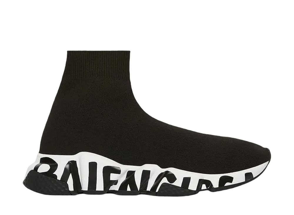 BALENCIAGA Women's SPEED GRAFFITI "BLACK/WHITE"