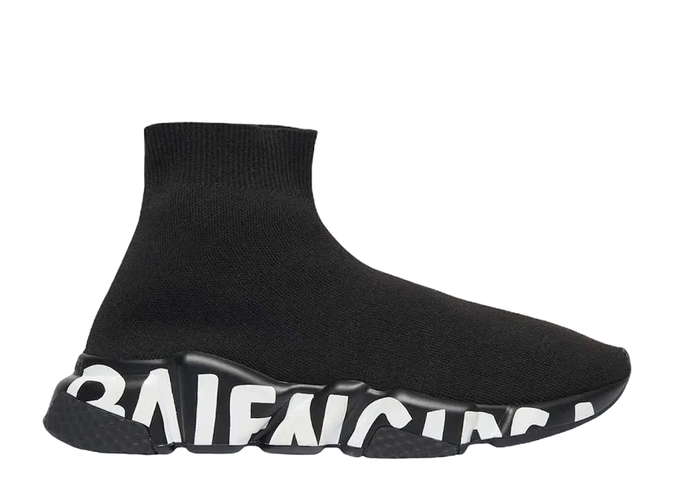 BALENCIAGA Women's SPEED GRAFFITI "BLACK/WHITE"