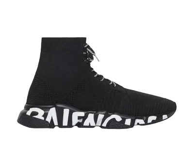 BALENCIAGA Women's SPEED LACE UP GRAFFITI "BLACK/WHITE"