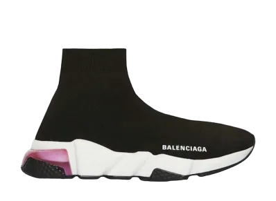 BALENCIAGA Women's SPEED CLEAR SOLE "BLACK/WHITE/PINK"