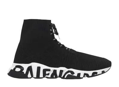 BALENCIAGA SPEED LACE-UP GRAFFITI "BLACK/BLACK"