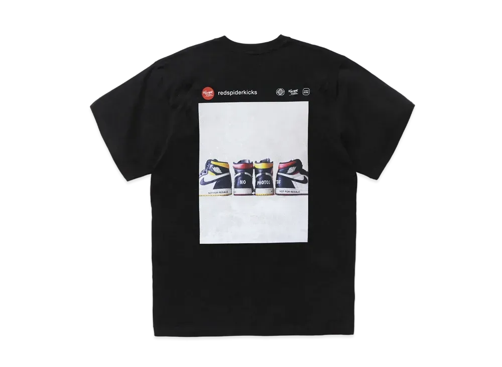 SNKRDUNK × THE NETWORK BUSINESS × RED SPIDER KICKS Tee AJ1 NOT FOR RESALE "BLACK"