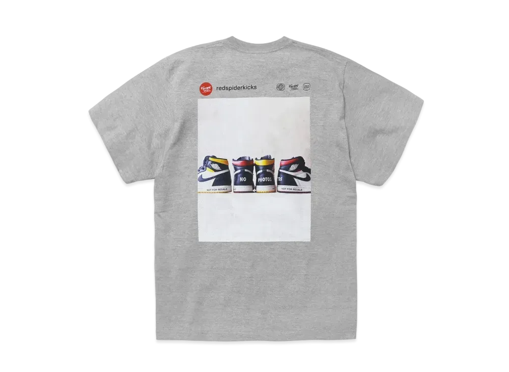 RED SPIDER KICKS × THE NETWORK BUSINESS × SNKRDUNK Tee AJ1 NOT FOR RESALE "GREY"