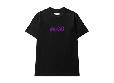 sacai KAWS Flock Print T-shrit "Black"