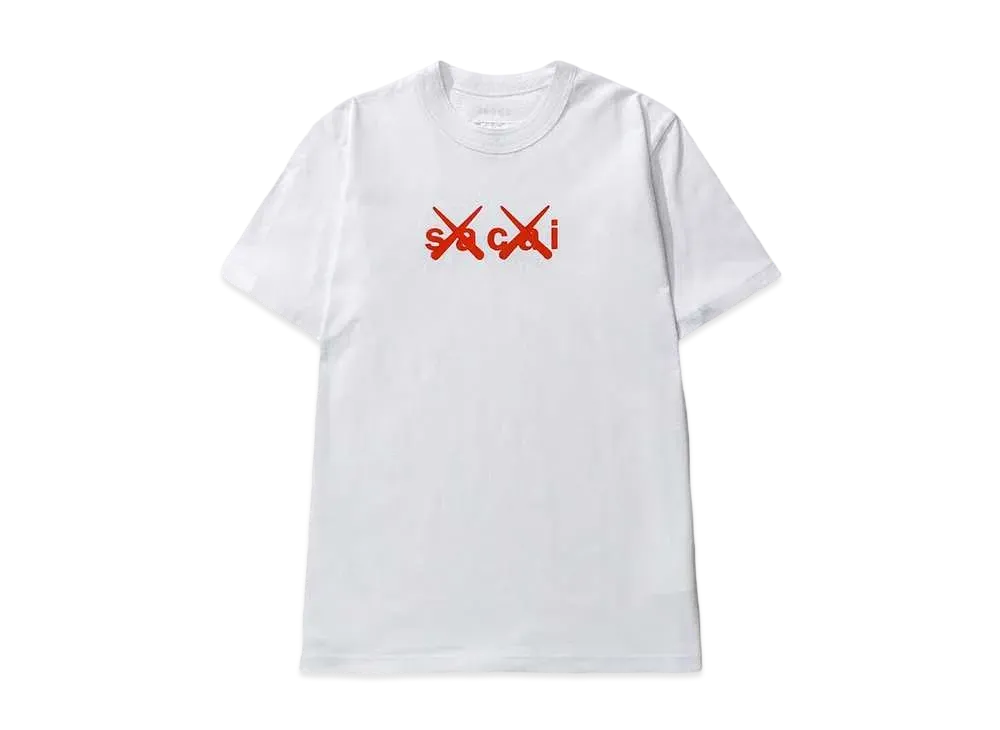 sacai KAWS Flock Print T-shrit "White"