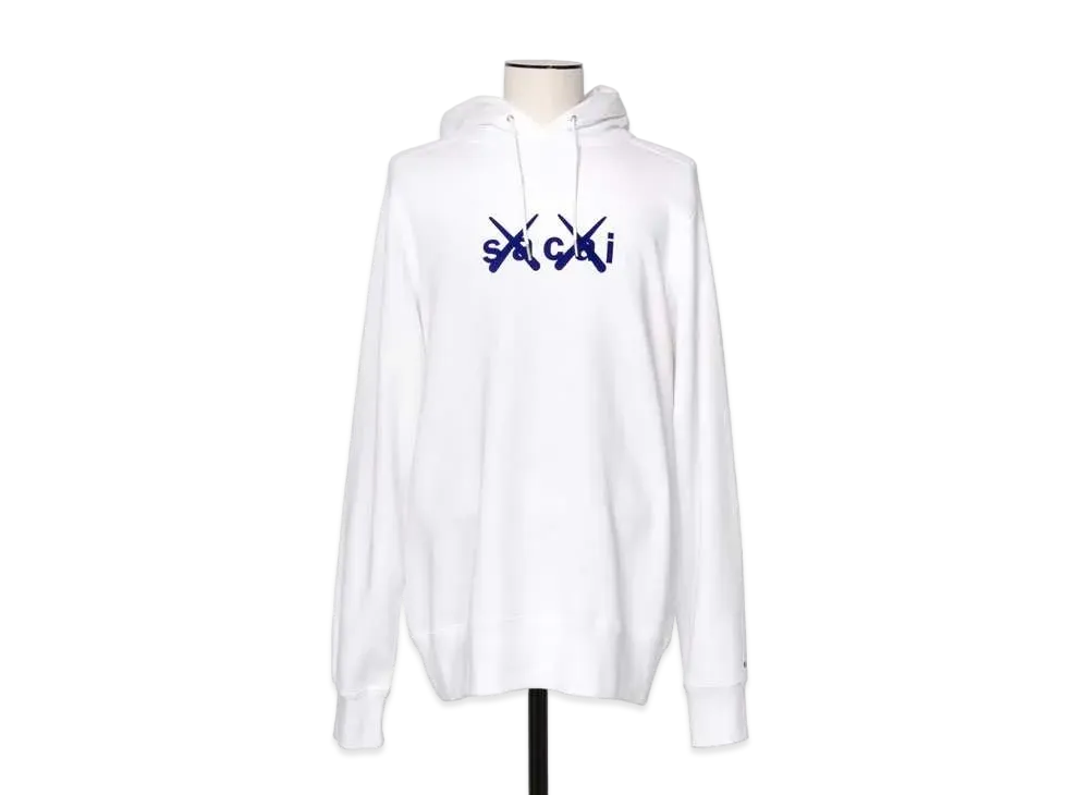 sacai KAWS Flock Print Hoodie "White"