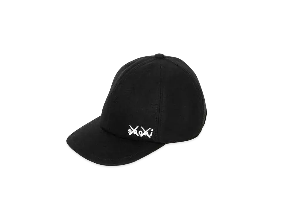 sacai KAWS Melton Cap "Black White"