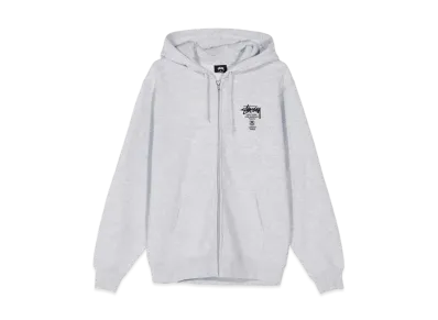 Stussy WORLD TOUR ZIP HOOD "Ash Heather"