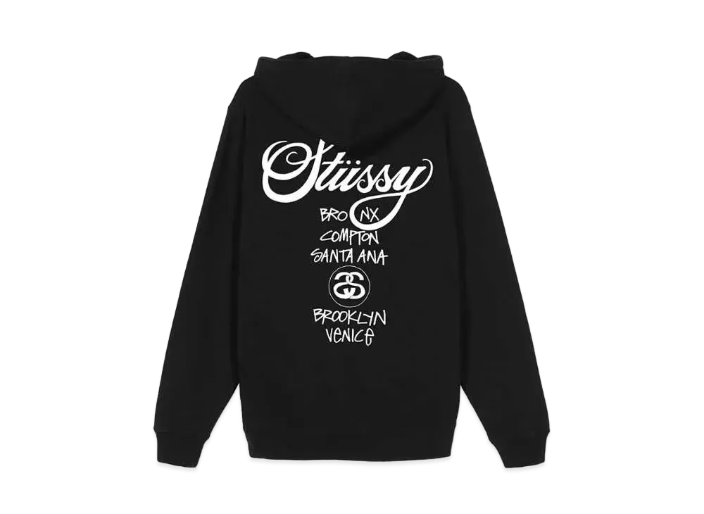 Stussy WORLD TOUR HOODE "Black"