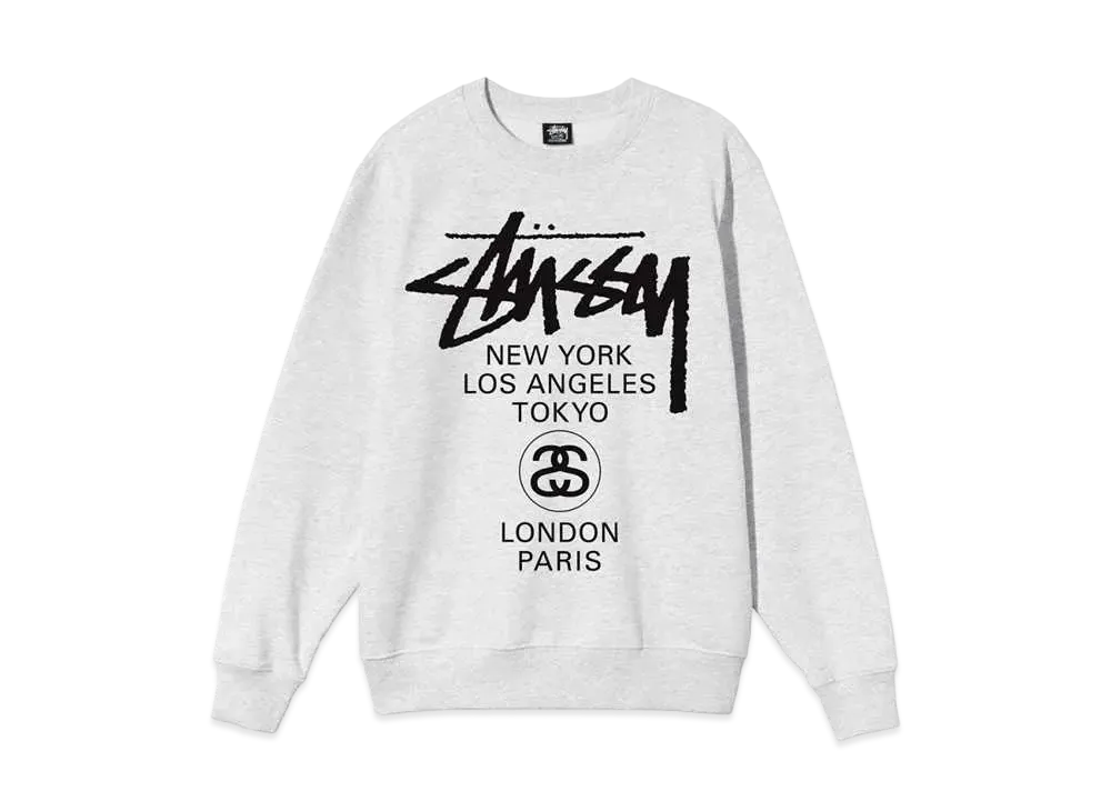 Stussy WORLD TOUR CREW "Ash Heather"