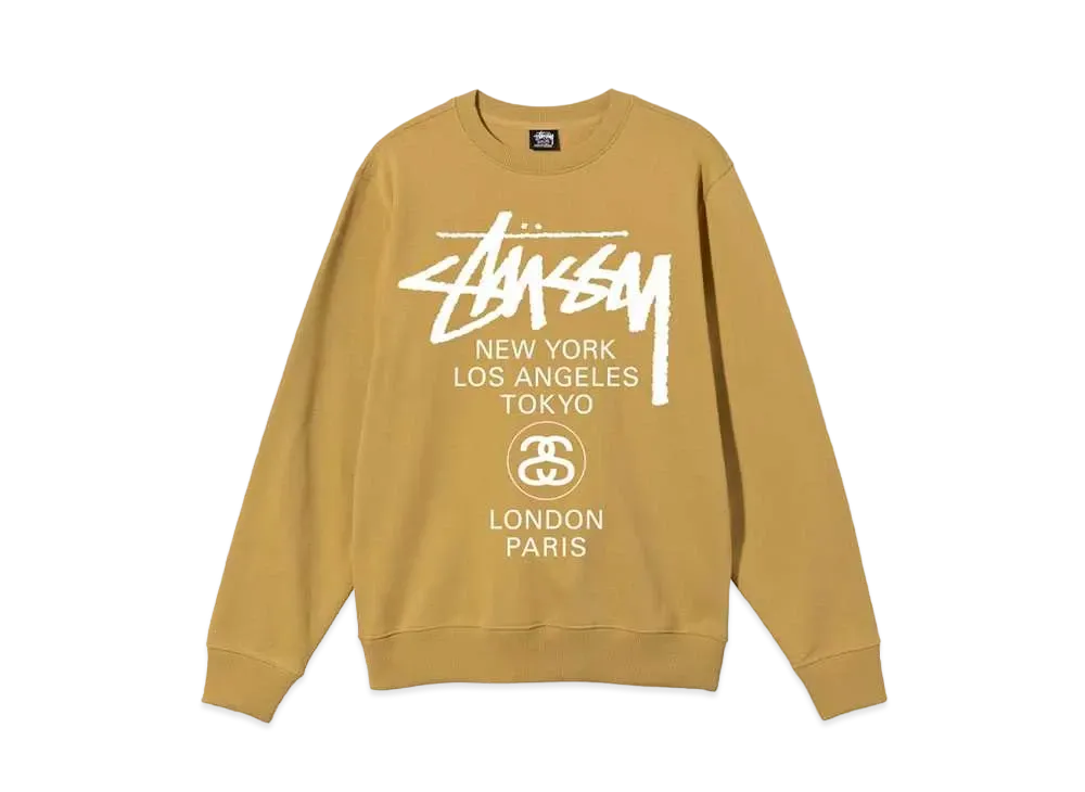 Stussy WORLD TOUR CREW "Khaki"