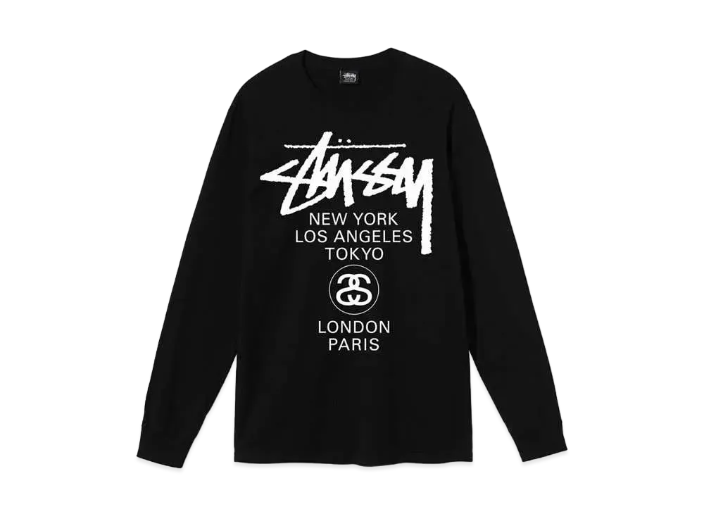 Stussy WORLD TOUR LS TEE "Black"