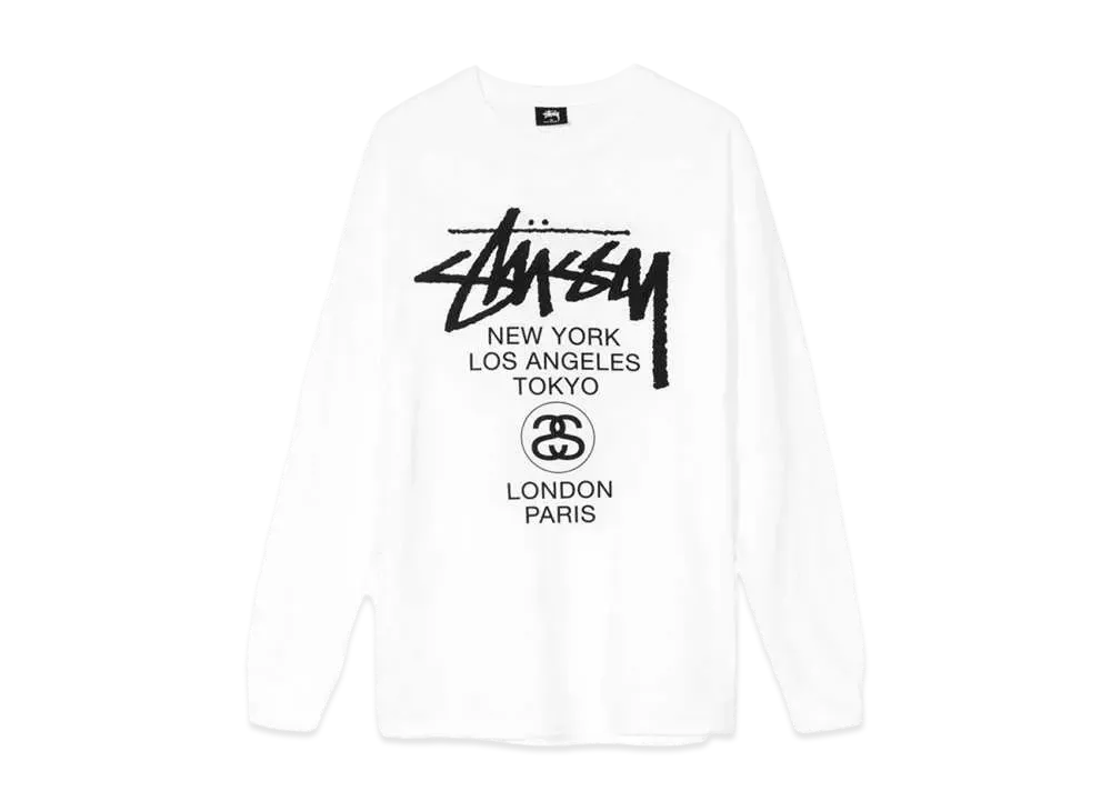 Stussy WORLD TOUR LS TEE "White"