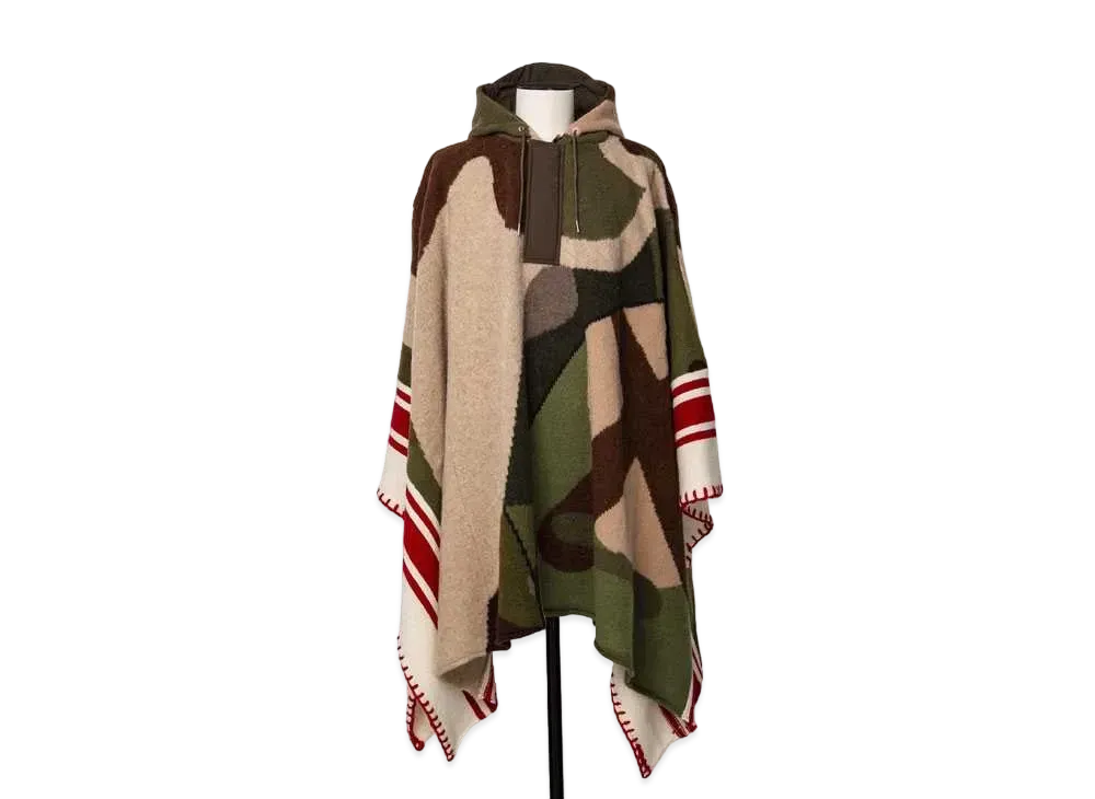 sacai KAWS Jacquard Knit Poncho "Camo"