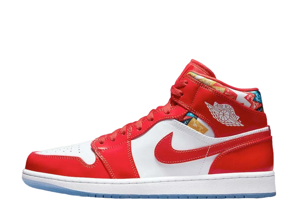ナイキ エアジョーダン1 ミッド "バルセロナ セーター/レッド プリント"