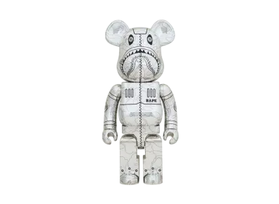 Bearbrick SORAYAMA × BAPE(R) CAMO SHARK 1000% SILVER